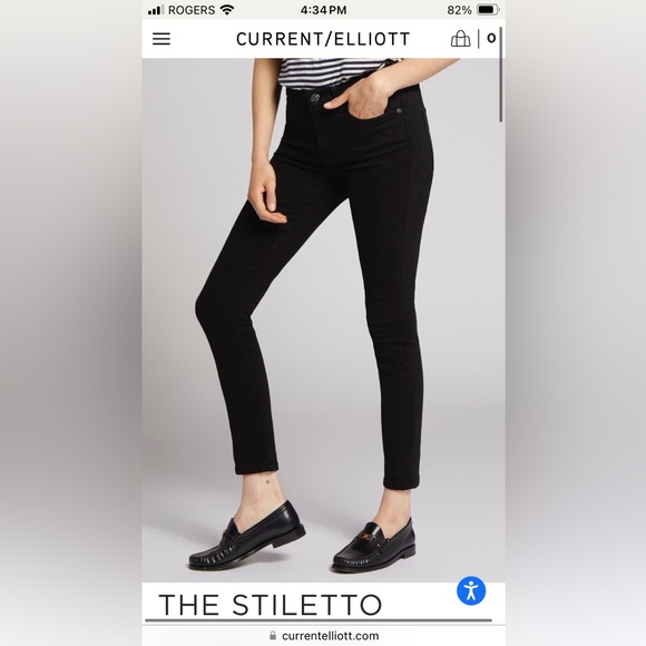 Current Elliot black stiletto jeans - Picture 2 of 5